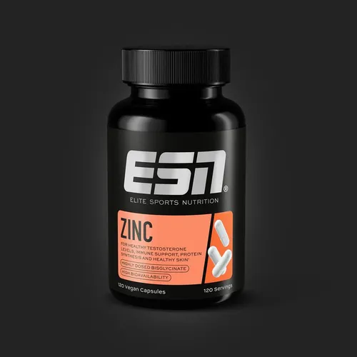 ESN Zinc - 120 Kapseln Zinkbisglycinat, vegan - Zinkpräparate mit 25 mg Zink pro Kapsel, ideal für die tägliche Versorgung, vegan und aus deutscher Produktion für höchste Qualität.