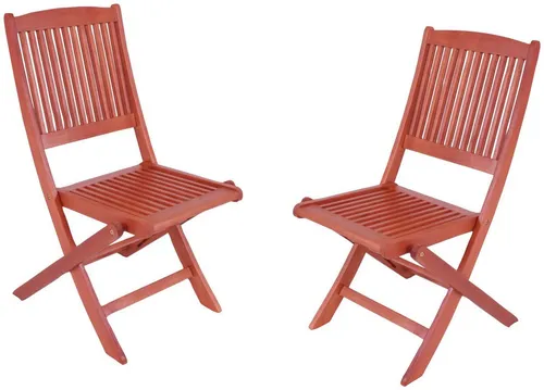 Garden Pleasure Gartenstühle Stockholm braun, 2 St. - Gartenstühle aus wetterfestem Eukalyptus, klappbar und platzsparend. Ideal für gemütliche Abende im Freien, Maße: 48 x 90 x 59,5 cm.
