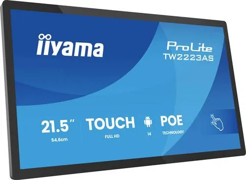 iiyama ProLite TW2223AS-B3P Touch-Display 21,5" Full HD - Vielseitiges 21,5" Touch-Display mit Full HD Auflösung. Ideal für interaktive Anwendungen, ausgestattet mit HDMI, USB-C und LAN für optimale Konnektivität.