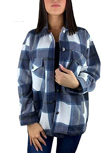 Worldclassca Damen OVERSIEZED KARO Hemd HEMDJACKE KARIERT HOLZFÄLLERHEMD LANGARMHEND MIT Brusttaschen HEMDBLUSE Bluse Shirt Designer Blogger NEU S-L 36-42 (L, Muster 6)