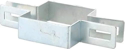 Mittelschelle rechteckig 60x40mm - Verzinkt Zaunschelle für Zaunpfosten - Befestigung von Gitterstabmatten - Zaunschellen Schelle Strebenschelle Pfostenschelle