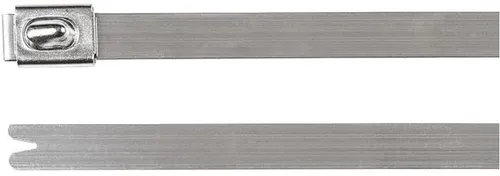 Hellermann MBT27HS-SS304-ML Edelstahl-Kabelbinder, 50 Stück - Kabelbinder aus rostfreiem Edelstahl SS304, ideal für extreme Umgebungen. Mit unlösbarem Verschlusskopf und hervorragender chemischer Beständigkeit.