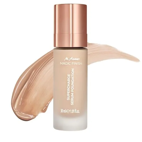 M. Asam MAGIC FINISH Supercharge Serum Foundation Warm Sand (30 ml) – 2-in-1 Foundation & Serum - Kombinierte Feuchtigkeitsspendende Foundation und straffendes Serum für einen strahlenden Teint. Die optimale Deckkraft passt sich individuell an und sorgt für ein makelloses Finish.