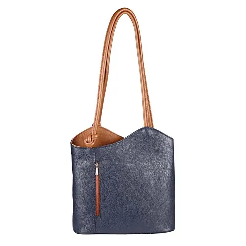 ITAL Damen Leder Rucksack – Stilvolle Handtasche für jeden Anlass - Eleganter Leder Rucksack mit verstellbaren Trageriemen und praktischen Fächern. Ideal für Freizeit, Shopping und Reisen. Maße: ca. 27x29x8 cm.