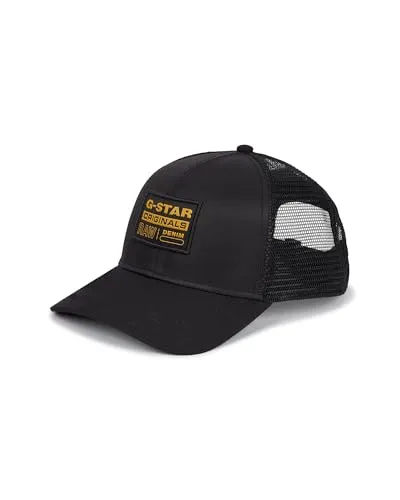 G-STAR Men's Embro Trucker Baseball Cap - Schwarz - Stylische Trucker Cap mit strukturiertem Vorderteil und atmungsaktivem Mesh hinten. Ideal für den Alltag und perfekt für warme Tage. Verstellbare Passform für optimalen Komfort.