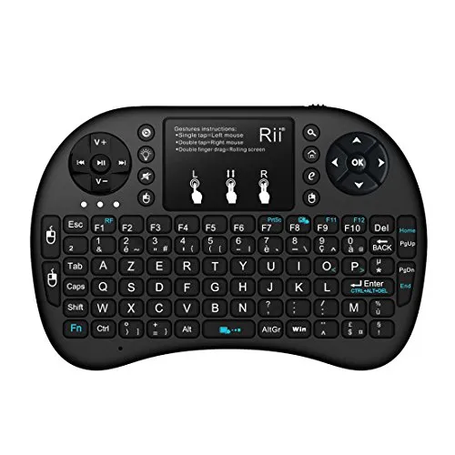Rii i8+ 2.4Ghz LED Backlit Mini Wireless Keyboard with Touch Pad (FRA Layout - AZERTY)