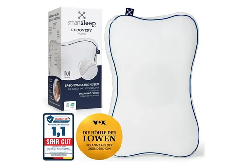 smartsleep® smart Recovery Pillow – Ergonomisches Nackenstützkissen - Nackenhörnchen mit hochwertigem Memory Foam für optimalen Liegekomfort, ideal für Rücken- und Seitenschläfer – 30 Nächte Probeschlafen garantiert!