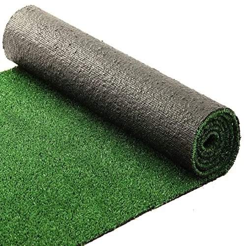 Floordirekt Kunstrasen Spring - Rasenteppich Outdoor - Kunstrasenteppich für Garten, Balkon & Terrasse - Rollrasen Meterware - UV-beständig & wetterfest - (100 x 100 cm, 10mm, Grün)