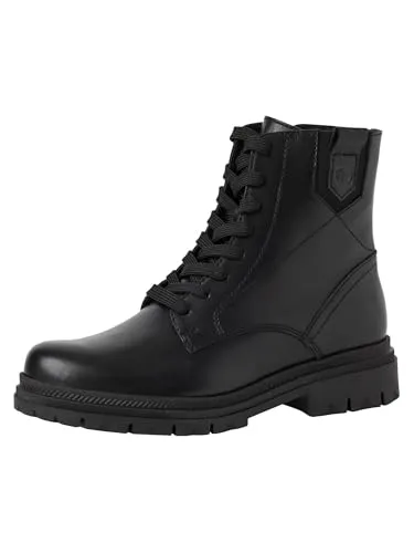 Schnürstiefelette TAMARIS Damen, Gr. 37, schwarz - Wanderschuhe, modische Schnürstiefelette aus Glattleder mit Blockabsatz und gepolsterter Innensohle für optimalen Komfort und Stil.