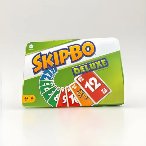 Mattel games Spiel Skip-Bo Deluxe Metallbox bunt - Gesellschaftsspiel für 2-6 Spieler, ideal für spannende Spieleabende ab 7 Jahren