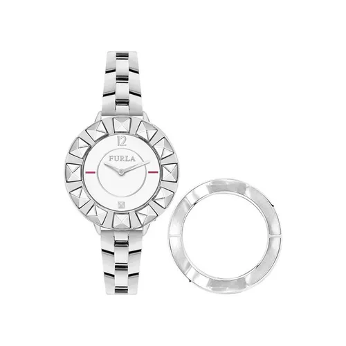 Damenuhr FURLA CLUB R4253109503 Edelstahl Weisse + Austauschbare Lunette