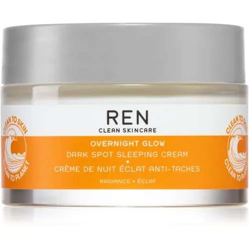 REN Overnight Glow Dark Spot Sleeping Cream 50 ml - Nachtpflege für alle Hauttypen, reduziert dunkle Flecken über Nacht für einen strahlenden Teint am Morgen.