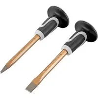 STAHLWERK Flachmeißel und Spitzmeißel Set 300 mm - Praktisches 2er Set aus Flach- und Spitzmeißel für vielseitige Anwendungen in Metall, Stein und Holz. Hergestellt aus gehärtetem Stahl, bieten sie hohe Stabilität und Langlebigkeit für professionelle Einsätze.