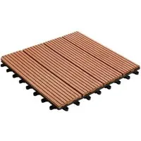 KARAT WPC Klickfliese Royal Wetterbeständige Terrassenfliese Hellbraun 30 x 30 cm