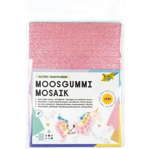 folia Moosgummi MOSAIK GLITTER mehrfarbig 1.596 St.
