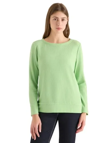 CECIL Langarmshirt für Damen in bamboo grün, Gr. XL (44) - Elegantes Langarmshirt von CECIL mit vertikaler Struktur und Rundhalsausschnitt. Der weiche Viskosemix sorgt für hohen Tragekomfort. Ideal für stilvolle Alltagslooks.