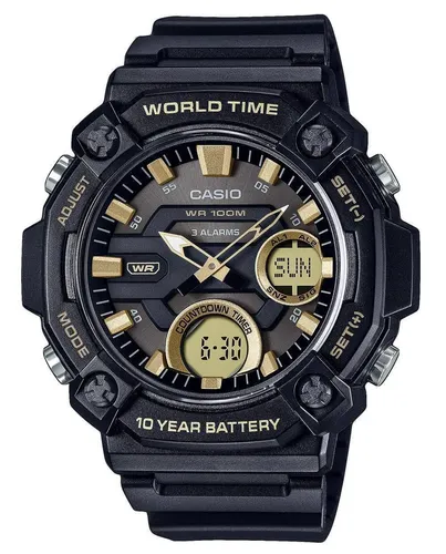 Casio Youth Analog Digital Resin Black Dial Quartz AEQ-120W-9AV 100M Men's Watch