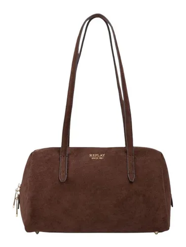 REPLAY Schultertasche Umhängetasche dunkelbraun - Elegante REPLAY Schultertasche in dunkelbraun mit praktischem Two Way Zipper. Ideal für den täglichen Einsatz, bietet sie Platz für Karten und ist dank verstärkter Kanten standfest. Ein modisches Highlight für jeden Anlass.