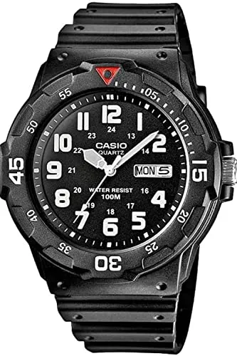 CASIO Quarzuhr MRW-200H-1BVEG - Sportlich und robust - Herrenuhren, wasserfest bis 100m und mit leuchtendem Ziffernblatt für optimale Sichtbarkeit bei jedem Abenteuer.