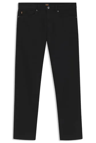 BOSS Herren Re.Maine BC-C Maine Schwarze Regular-Fit Jeans - Bequeme Stretch-Denim Jeans in Regular Fit mit mittlerer Bundhöhe und geradem Beinverlauf – ideal für lässige Outfits.