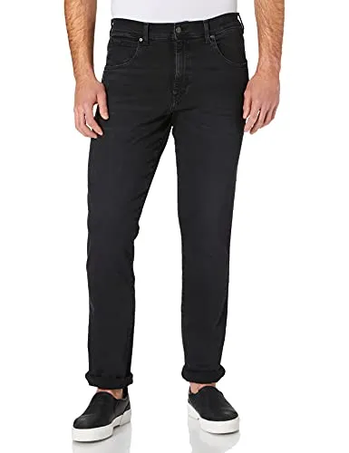 Wrangler Mens Texas Slim Jeans, Black Crow, 34W / 36L