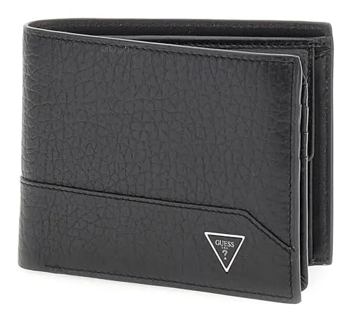Guess Geldbörse Bifold Double Wallet - Echtes Leder mit RFID-Blocker - Portemonnaies aus hochwertigem Leder mit RFID-Blocker Schutz, ideal für Sicherheit und Stil im Alltag.