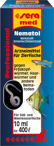 sera med Prof. Nematol, 10 ml - Wassertests & -aufbereitung, hochwirksames Mittel zur Bekämpfung von Nematoden in Aquarien für gesunde Fische.