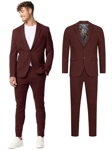 Jeff Anzug JFEzra SET 2-teiliges Set rot 54 - Business- & Abendmode für Herren, elegantes 2-teiliges Set in klassischem Tailored-Stil, ideal für formelle Anlässe.