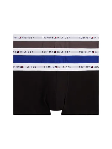 Tommy Hilfiger Herren 3er Pack Boxershorts Trunks mit Logobund, Mehrfarbig - Herrenunterhosen in klassischem Design mit nahtloser Rückseite und elastischem Taillenbund für optimalen Tragekomfort. Ideal für Sport und Alltag, perfekt auch als Geschenk.