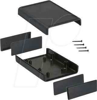1593LBK - Schalengehäuse, Serie 1593, 66 x 92 x 28 mm, schwarz