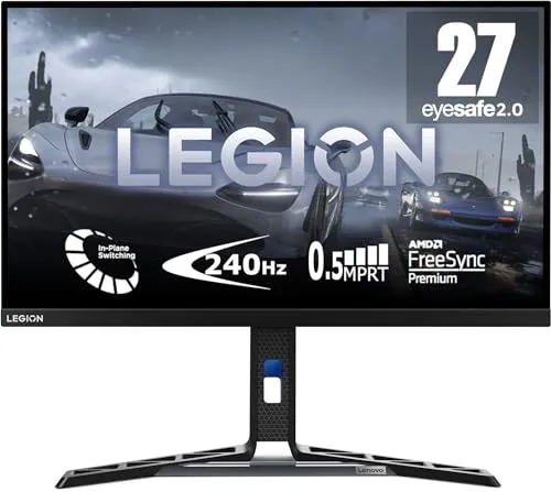 Lenovo Legion Y27f-30 | 27" Full HD Gaming Monitor | 1920x1080 | 240Hz | 400 nits | 0,5ms Reaktionszeit | HDMI | DisplayPort | AMD FreeSync Premium | integr. Lautsprecher | schwarz