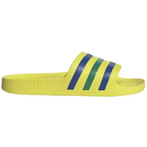 adidas Adilette Aqua Slides bright yellow-bold blue-bold green (002A) 9 - Stylische Adilette für Freizeit und Wassersport. Mit weichem Cloudfoam Fußbett und leichtem Tragekomfort ideal nach dem Workout. Schnell trocknendes Material und slip-on Design sorgen für unkomplizierte Nutzung.