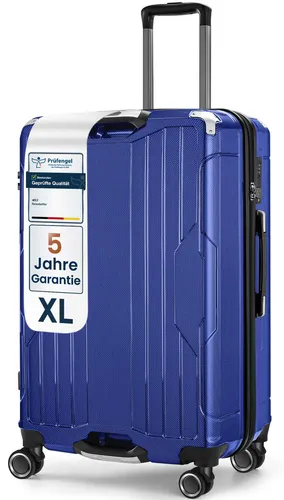 4FLY Ultraleichter Aluminium-Rahmen Hartschalen-Reisekoffer XL 77cm - Robuster Hartschalenkoffer mit 103L Volumen – ideal für Fernreisen. Ausgestattet mit TSA-Schloss, 360° Spinner-Rollen und Aluminium-Teleskopgriff für müheloses Handling. Inklusive 5 Jahre Herstellergarantie.