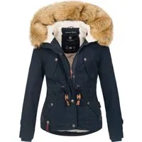 Winterjacke NAVAHOO "Pearl", Damen, Gr. S (36), blau (navy) - Funktionsjacke mit warmem Teddyfell, perfekt für kalte Wintertage und bietet hohen Tragekomfort sowie eine optimale Passform.