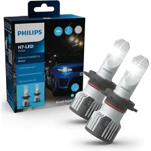 Philips Auto-Lampe Ultinon Pro6000 Boost H7 - LED Scheinwerferlampe, bis zu 300% helleres Licht für optimale Sicht und Sicherheit