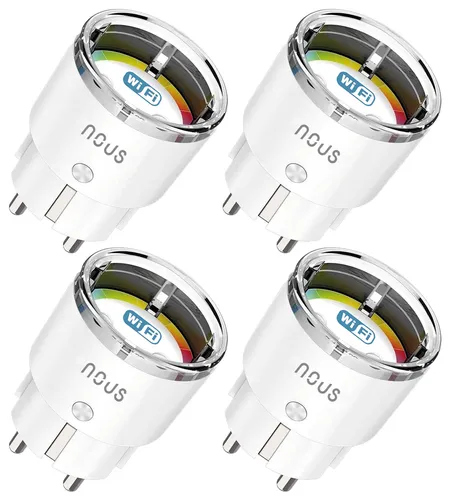 Nous A1 WLAN Steckdose - Smart Plug mit Stromverbrauchsanzeige und App-Steuerung - Steckdosen & Zubehör: Mit Verbrauchsmessung und Überspannungsschutz für optimale Sicherheit und Kontrolle über Ihre Geräte, steuerbar über Alexa und Google Home.