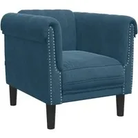 vidaXL Sessel Blau Samt - Recamieren - Bequemer Sessel aus weichem Samt mit modernem Design, ideal zum Entspannen oder für gesellige Abende. Ein stilvoller Blickfang für jedes Zuhause!