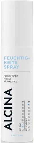ALCINA Basic Line Feuchtigkeits-Spray 125 ml - Das ALCINA Feuchtigkeits-Spray sorgt für glänzendes Haar und verbessert die Kämmbarkeit. Ideal für unterwegs, revitalisiert es müdes Haar ohne zu beschweren und schützt vor äußeren Einflüssen. Perfekt für alle Haartypen.