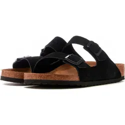 BIRKENSTOCK Pantoffeln Arizona LEVE Black, Größe 44 - Pantoletten in stilvollem Schwarz, mit anatomisch geformtem Fußbett für optimalen Komfort und Unterstützung den ganzen Tag.