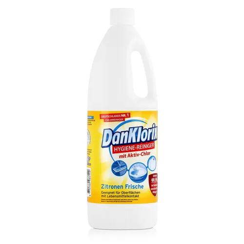 DanKlorix Hygiene-Reiniger Zitronen Frische 1,5L - Effektive Reinigung - Der DanKlorix Hygiene-Reiniger sorgt für eine gründliche Reinigung im gesamten Haushalt. Mit angenehmer Zitronen-Frische und hoher Wirksamkeit entfernt er Keime und Bakterien schnell und effektiv.