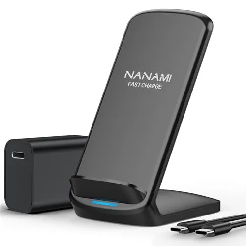 NANAMI Fast Wireless Charger,15W Induktive Ladestation mit 20W USB ladegerät für Samsung Galaxy S26/S25/S24/S23/S22/S21/S20/S10,für iPhone 18/17/Air/16/15/14/13/12/11//X/XS/XR/8/8 Plus Google Pixel LG