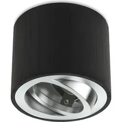 Sweet LED Aufbaustrahler flach aus Aluminium schwarz chrom Aufbauspot - Schwarz/Silber