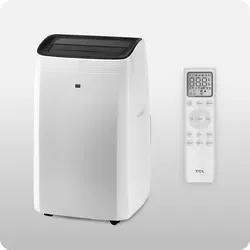TCL 9000 BTU TAC-09CPB-NZW mobile Klimaanlage - Klimaanlage für Räume bis 26 m² mit 9000 BTU Kühlleistung, energieeffizient (A++) und umweltfreundlich dank R290 Kältemittel. Flexibel und mobil durch Rollen, mit Fernbedienung und 24h-Timer.