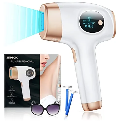 Dorzu ZKMAGIC Laser Haarentfernungssystem - IPL Systeme mit 9 Energiestufen & 3 Funktionen für effektive, schmerzfreie Haarentfernung und Hautverjüngung. Ideal für schnelle Behandlungen großer Flächen.