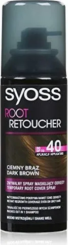 Syoss Root Retoucher Spray - Dunkelbraun 120 ml - Haarspray für Damen, ideal zur schnellen Kaschierung von nachgewachsenem Haar und grauen Strähnen, sorgt für einen natürlichen Look und lässt sich mühelos auswaschen.