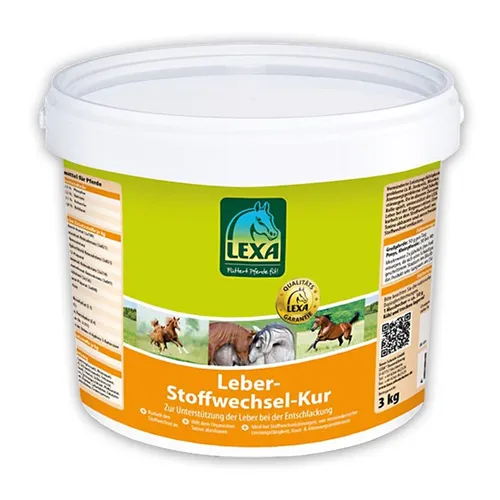 LEXA Leber-Stoffwechsel-Kur für Pferde 3 kg - Pferdefutter zur gezielten Unterstützung von Leber und Stoffwechsel. Enthält hochwertige Kräuter und Nährstoffe für Vitalität, Haut und Fell. Ideal für empfindliche Pferde.