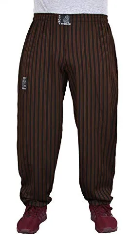 ESRA Herren Bodybuilding Hose – Sportliche Fitnesshose für Training und Freizeit - Moderne, gestreifte Herren Bodybuilding Hose in trendigen Erdtönen. Bietet optimalen Komfort und Bewegungsfreiheit mit elastischem Bund und Taschen. Ideal für das Fitnessstudio oder den Alltag – stylisch und funktional!