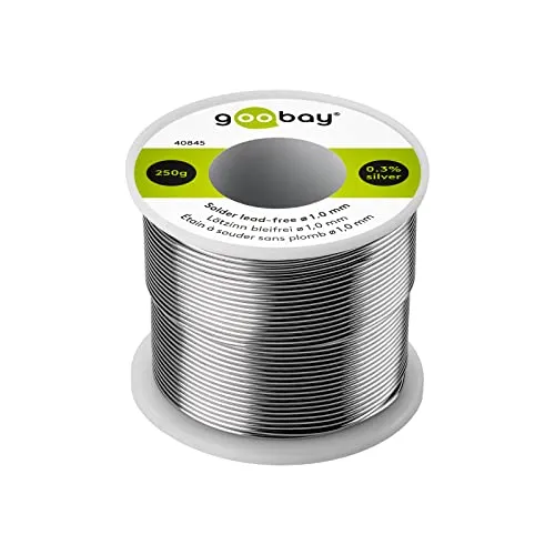 Lötzinn bleifrei, ø 1,0 mm, 250 g - Lötdraht in Silber, ideal für präzises Löten ohne Blei, umweltfreundlich und perfekt für Hobby-Projekte und Reparaturen.