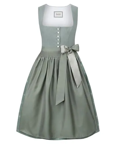 Stockerpoint Damen Helene Midi Dirndl in Salbei, Größe 42 - Traditionelles Dirndl für Damen in salbei. Hochwertiges Leinenmieder und pflegeleichter Baumwollrock sorgen für Komfort und Stil. Perfekt für festliche Anlässe!