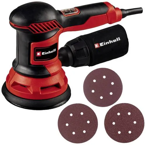 Einhell Exzenterschleifer TC-RS 425 E - 425 W, 125 mm Schleifteller, max. 26.000 U/min, inklusive Schleifpapier für sofortigen Einsatz